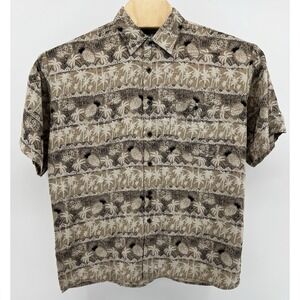 United Hawaiian Shirt Men's Size L 100% Viscose Floral Tropical Beach Aloha